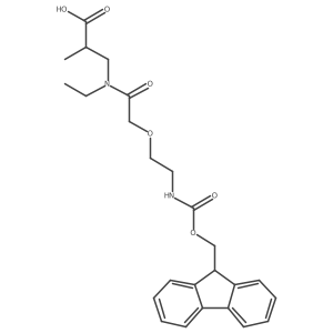 3-{N-ethyl-2-[2-({[(9H-fluoren-9-yl)methoxy]carbonyl}amino)ethoxy]acetamido}-2-methylpropanoic acid结构式