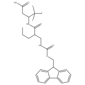 3-{2-[({[(9H-fluoren-9-yl)methoxy]carbonyl}amino)methyl]pentanamido}-4,4,4-trifluorobutanoic acid结构式