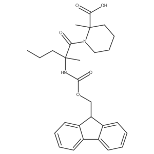 1-[2-({[(9H-fluoren-9-yl)methoxy]carbonyl}amino)-2-methylpentanoyl]-2-methylpiperidine-2-carboxylic acid Structure