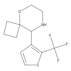 9-[2-(Trifluoromethyl)thiophen-3-yl]-5-oxa-8-azaspiro[3.5]nonane结构式