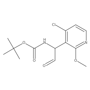 tert-butyl N-[1-(4-chloro-2-methoxypyridin-3-yl)-2-oxoethyl]carbamate结构式