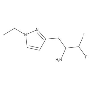 3-(1-ethyl-1H-pyrazol-3-yl)-1,1-difluoropropan-2-amine结构式