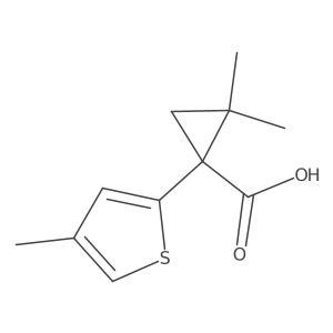 2,2-Dimethyl-1-(4-methylthiophen-2-yl)cyclopropane-1-carboxylic acid Structure