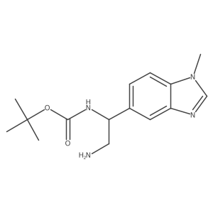 tert-butyl N-[2-amino-1-(1-methyl-1H-1,3-benzodiazol-5-yl)ethyl]carbamate结构式