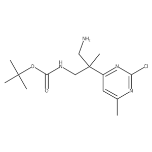 tert-butyl N-[3-amino-2-(2-chloro-6-methylpyrimidin-4-yl)-2-methylpropyl]carbamate结构式