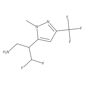 3,3-difluoro-2-[1-methyl-3-(trifluoromethyl)-1H-pyrazol-5-yl]propan-1-amine Structure