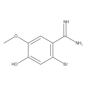 2-Bromo-4-hydroxy-5-methoxybenzene-1-carboximidamide结构式