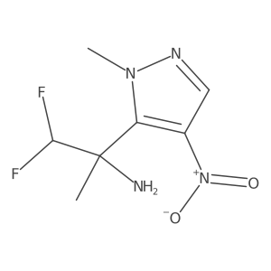 1,1-difluoro-2-(1-methyl-4-nitro-1H-pyrazol-5-yl)propan-2-amine结构式