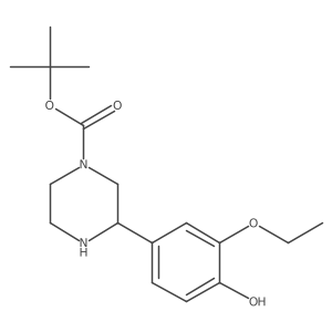 Tert-butyl 3-(3-ethoxy-4-hydroxyphenyl)piperazine-1-carboxylate结构式