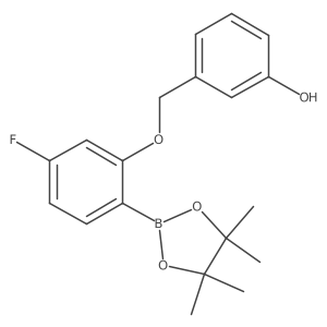3-[[5-Fluoro-2-(4,4,5,5-tetramethyl-1,3,2-dioxaborolan-2-yl)phenoxy]methyl]phenol Structure