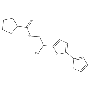 N-(2-{[2,2'-bifuran]-5-yl}-2-hydroxyethyl)cyclopentanecarboxamide结构式