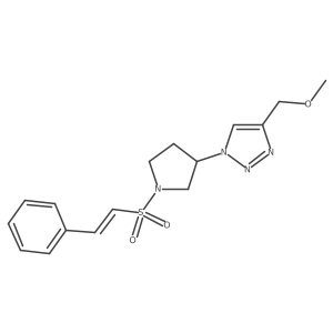 (E)-4-(methoxymethyl)-1-(1-(styrylsulfonyl)pyrrolidin-3-yl)-1H-1,2,3-triazole Structure