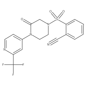 2-({3-Oxo-4-[2-(trifluoromethyl)pyridin-4-yl]piperazin-1-yl}sulfonyl)benzonitrile结构式