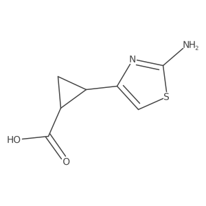 rac-(1R,2R)-2-(2-amino-1,3-thiazol-4-yl)cyclopropane-1-carboxylic acid结构式