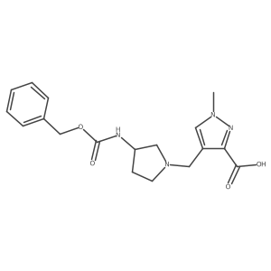 4-[(3-{[(benzyloxy)carbonyl]amino}pyrrolidin-1-yl)methyl]-1-methyl-1H-pyrazole-3-carboxylic acid Structure