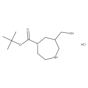 Tert-butyl 6-(hydroxymethyl)-1,4-diazepane-1-carboxylate hydrochloride结构式