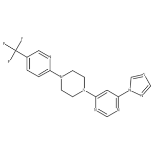 4-(1H-1,2,4-triazol-1-yl)-6-{4-[5-(trifluoromethyl)pyridin-2-yl]piperazin-1-yl}pyrimidine结构式