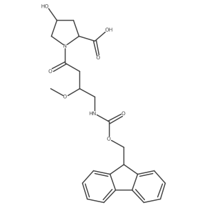 (2S,4S)-1-[4-({[(9H-fluoren-9-yl)methoxy]carbonyl}amino)-3-methoxybutanoyl]-4-hydroxypyrrolidine-2-carboxylic acid Structure