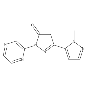 3-(1-methyl-1H-pyrazol-5-yl)-1-(pyrazin-2-yl)-4,5-dihydro-1H-pyrazol-5-one结构式