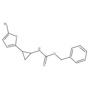 rac-benzyl N-[(1R,2R)-2-(5-bromothiophen-2-yl)cyclopropyl]carbamate结构式