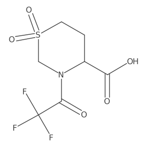 1,1-Dioxo-3-(2,2,2-trifluoroacetyl)-1lambda6,3-thiazinane-4-carboxylic acid结构式