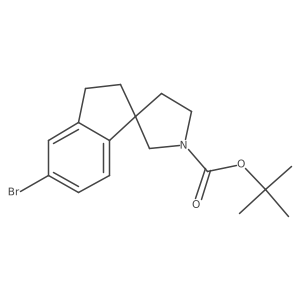 Tert-butyl 5-bromo-2,3-dihydrospiro[indene-1,3'-pyrrolidine]-1'-carboxylate结构式