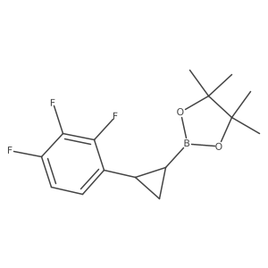 4,4,5,5-Tetramethyl-2-[trans-2-(2,3,4-trifluorophenyl)cyclopropyl]-1,3,2-dioxaborolane结构式