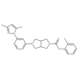 1-{5-[6-(3,5-dimethyl-1H-pyrazol-1-yl)pyrimidin-4-yl]-octahydropyrrolo[3,4-c]pyrrol-2-yl}-2-(2-fluorophenyl)ethan-1-one Structure