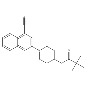 N-[1-(4-cyanoquinolin-2-yl)piperidin-4-yl]-2,2-dimethylpropanamide Structure