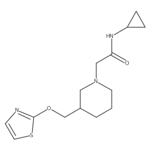 N-cyclopropyl-2-{3-[(1,3-thiazol-2-yloxy)methyl]piperidin-1-yl}acetamide结构式