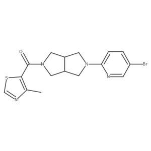 5-Bromo-2-[5-(4-methyl-1,3-thiazole-5-carbonyl)-octahydropyrrolo[3,4-c]pyrrol-2-yl]pyridine结构式