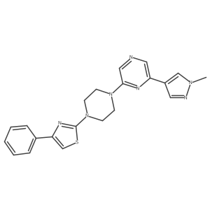 2-(1-methyl-1H-pyrazol-4-yl)-6-[4-(4-phenyl-1,3-thiazol-2-yl)piperazin-1-yl]pyrazine结构式