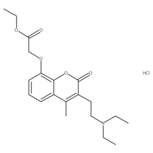 Ethyl 2-[3-[2-(diethylamino)ethyl]-4-methyl-2-oxochromen-8-yl]oxyacetate;hydrochloride结构式