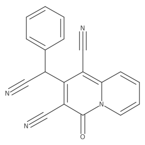 4H-Quinolizine-1,3-dicarbonitrile, 2-(cyanophenylmethyl)-4-oxo- Structure