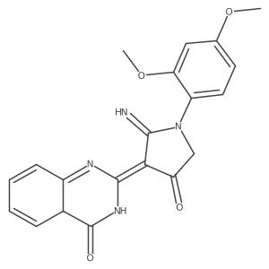 (2Z)-2-[1-(2,4-dimethoxyphenyl)-2-imino-4-oxopyrrolidin-3-ylidene]-4aH-quinazolin-4-one结构式