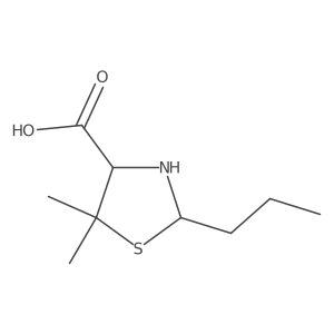 5,5-Dimethyl-2-propyl-4-thiazolidinecarboxylic acid结构式