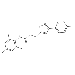 N-mesityl-2-((3-(p-tolyl)-1,2,4-thiadiazol-5-yl)thio)acetamide结构式