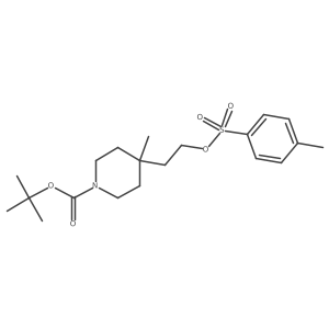 Tert-butyl 4-methyl-4-(2-{[(4-methylphenyl)sulfonyl]oxy}ethyl)piperidine-1-carboxylate Structure