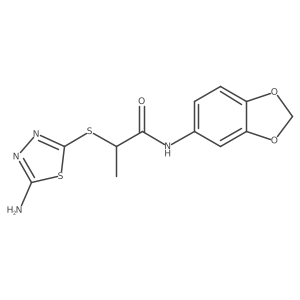 2-[(5-amino-1,3,4-thiadiazol-2-yl)sulfanyl]-N-(1,3-benzodioxol-5-yl)propanamide Structure