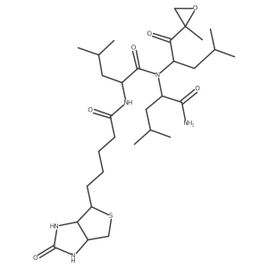 (S)-N-((S)-1-Amino-4-methyl-1-oxopentan-2-yl)-4-methyl-N-((S)-4-methyl-1-((R)-2-methyloxiran-2-yl)-1-oxopentan-2-yl)-2-(5-((3aS,4S,6aR)-2-oxohexahydro-1H-thieno[3,4-d]imidazol-4-yl)pentanamido)pentanamide Structure