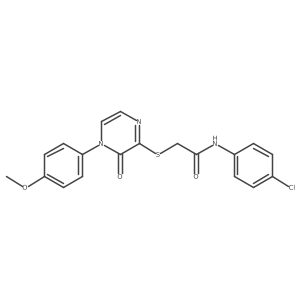 N-(4-chlorophenyl)-2-((4-(4-methoxyphenyl)-3-oxo-3,4-dihydropyrazin-2-yl)thio)acetamide结构式