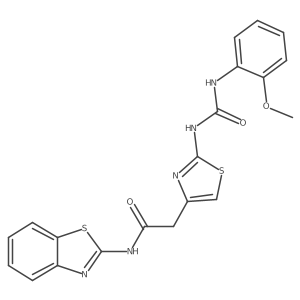 N-(benzo[d]thiazol-2-yl)-2-(2-(3-(2-methoxyphenyl)ureido)thiazol-4-yl)acetamide结构式