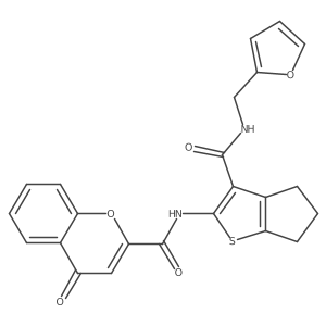 N-(3-{[(furan-2-yl)methyl]carbamoyl}-4H,5H,6H-cyclopenta[b]thiophen-2-yl)-4-oxo-4H-chromene-2-carboxamide Structure