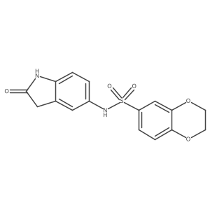 N-(2-oxoindolin-5-yl)-2,3-dihydrobenzo[b][1,4]dioxine-6-sulfonamide结构式