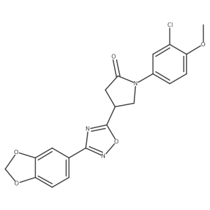 4-(3-(Benzo[d][1,3]dioxol-5-yl)-1,2,4-oxadiazol-5-yl)-1-(3-chloro-4-methoxyphenyl)pyrrolidin-2-one Structure