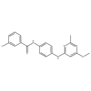 3-fluoro-N-(4-((6-methoxy-2-methylpyrimidin-4-yl)amino)phenyl)benzamide结构式