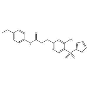 2-{[4-amino-5-(thiophene-2-sulfonyl)pyrimidin-2-yl]sulfanyl}-N-(4-ethylphenyl)acetamide Structure