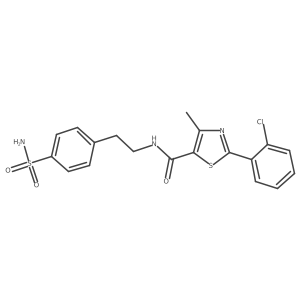 2-(2-chlorophenyl)-4-methyl-N-[2-(4-sulfamoylphenyl)ethyl]-1,3-thiazole-5-carboxamide结构式