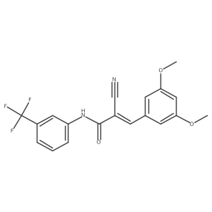 (Z)-2-cyano-3-(3,5-dimethoxyphenyl)-N-[3-(trifluoromethyl)phenyl]prop-2-enamide结构式