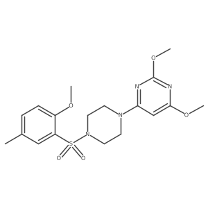 2,4-Dimethoxy-6-(4-((2-methoxy-5-methylphenyl)sulfonyl)piperazin-1-yl)pyrimidine Structure